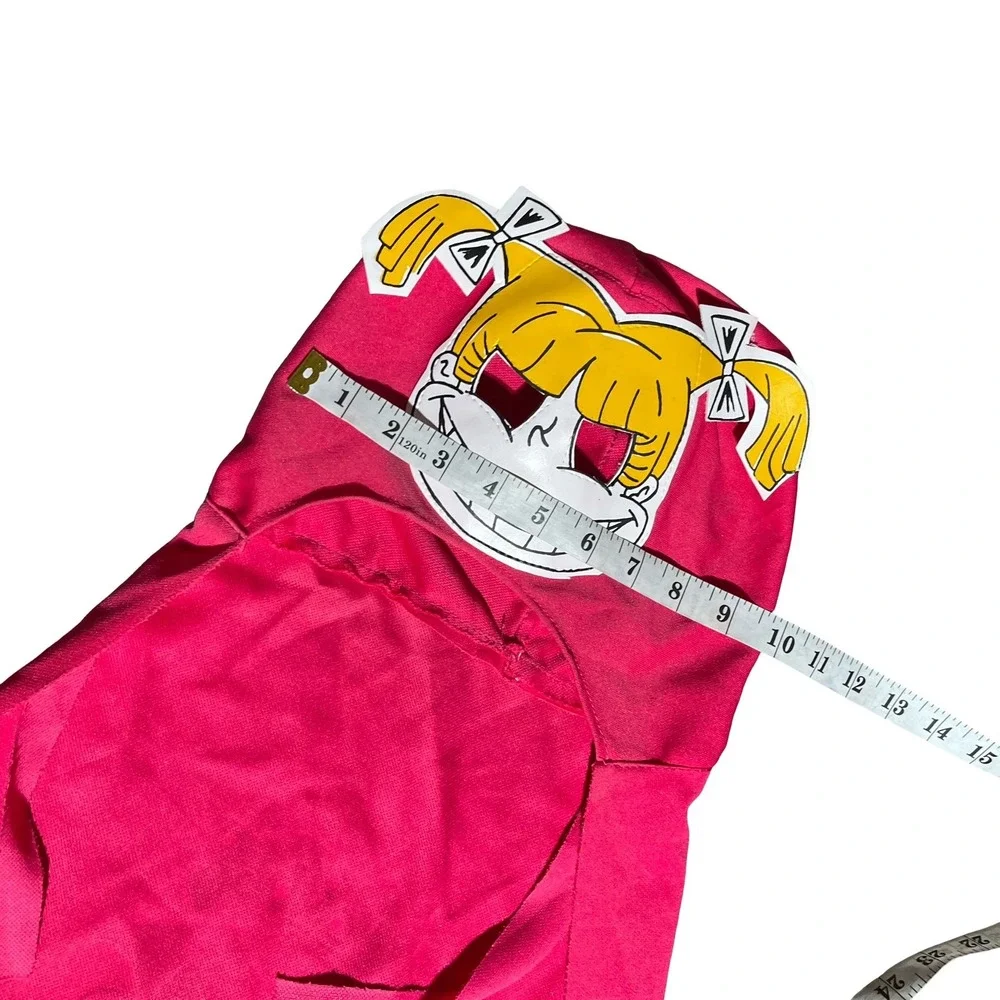 Rugrats Angelica Pickles Hooded Cape Pink Mask Scalloped Hem Kids One Size